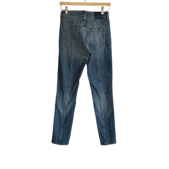 AMO Seamed Chelsea High Rise Slim Fit Long Denim Jeans Deeply, size 25 - Picture 6 of 14